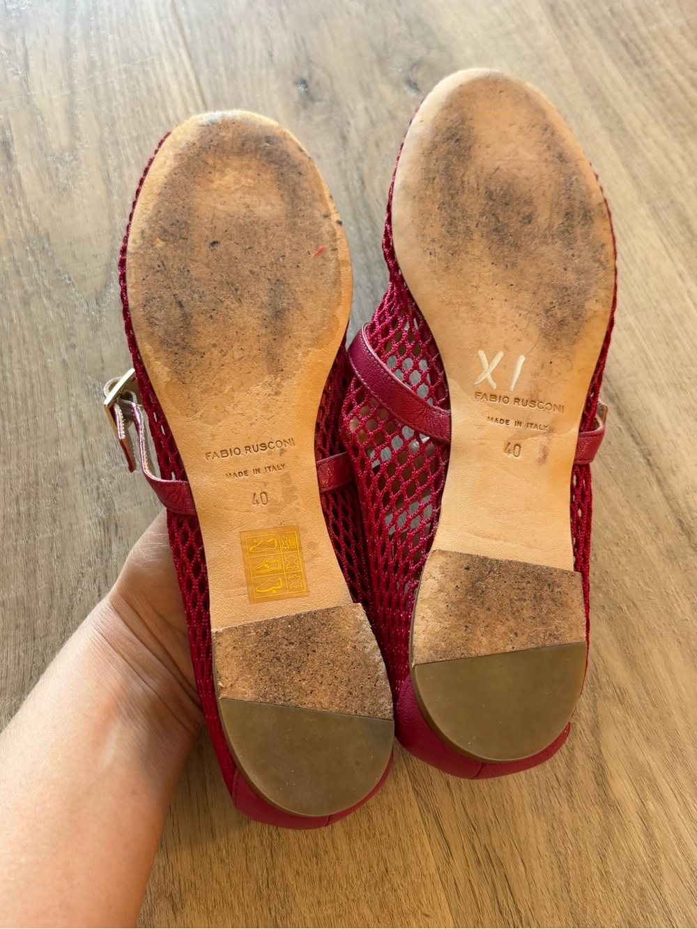 Anthropologie FABIO RUSCONI Marilu Mesh Ballet Flats size EU 40 US 10 Fucshia - Picture 7 of 7